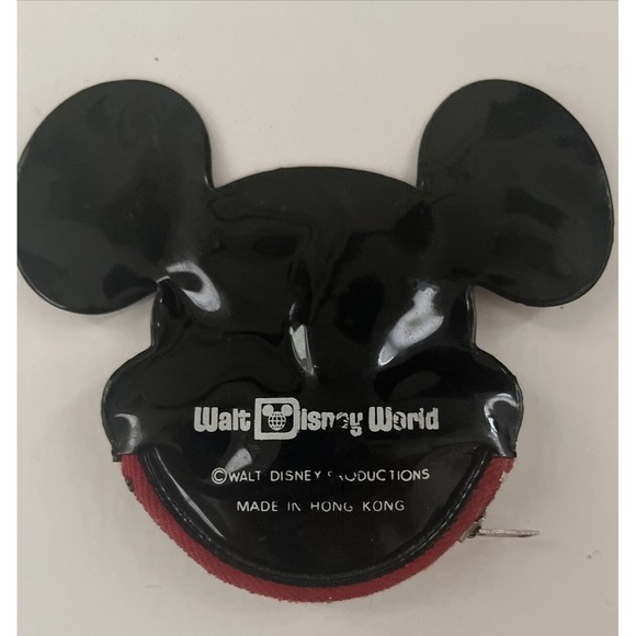 Vintage Walt Disney World Mickey Mouse Vinyl Zippered Coin Purse Squeaker Works - Picture 3 of 6